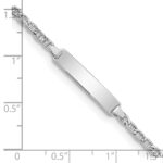 14k White Gold Polished Semi-Solid Chain/Solid Plate Anchor Link 20.5x4.5mm Plate 7 inch ID Bracelet - Image 3