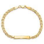 14k Polished Semi-Solid Chain/Solid Plate Anchor Link 22.5x4.5mm Plate 7 inch ID Bracelet - Image 4