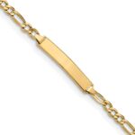 14k Polished Semi-Solid Chain/Solid Plate Figaro Link 23x4.3mm Plate 8 inch ID Bracelet