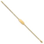 14k Polished Semi-Solid Chain/Solid Plate Anchor Link Oval 18.5x8.5mm Plate 7 inch ID Bracelet - Image 2