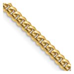 14K 26 inch 3.5mm Solid Miami Cuban Link with Lobster Clasp Chain