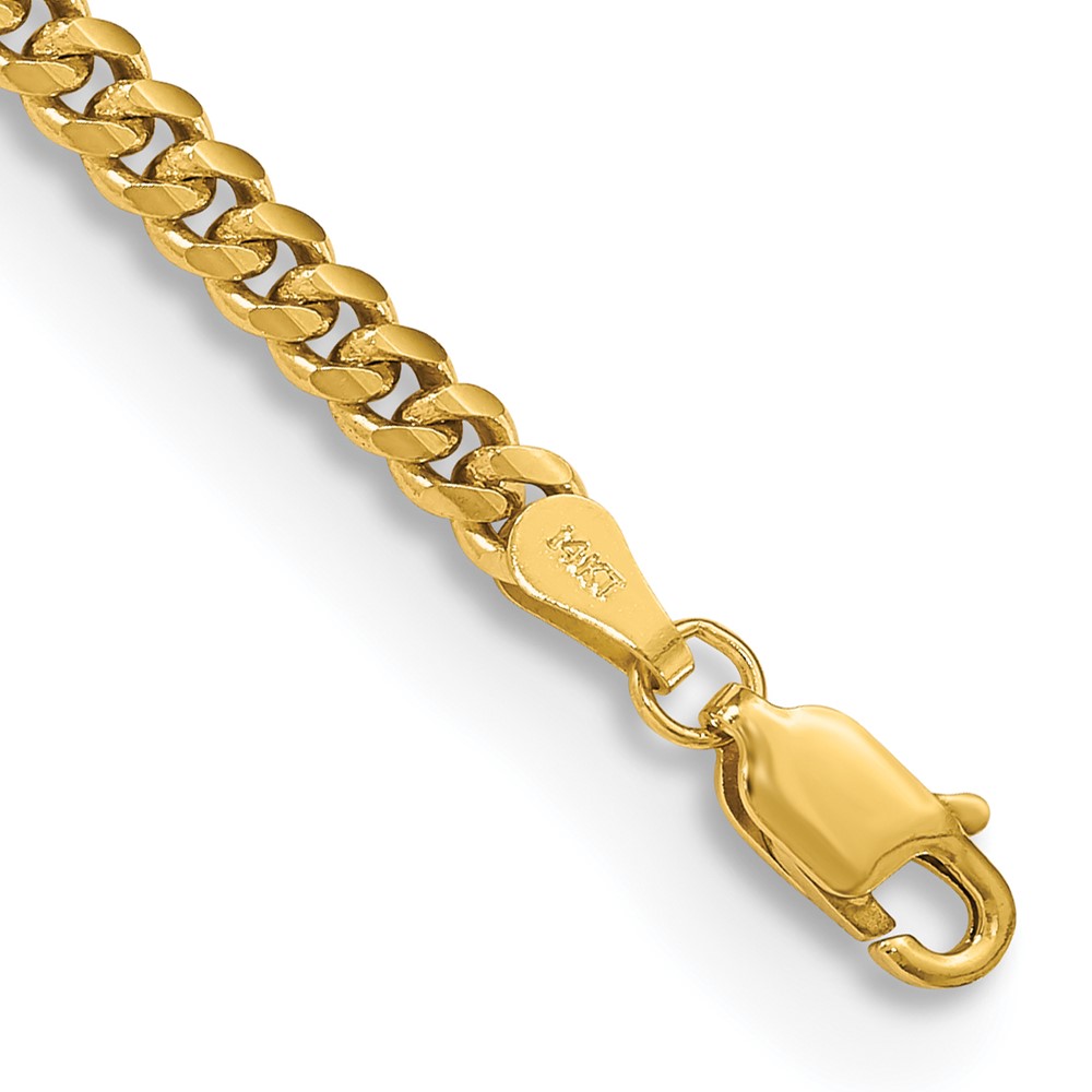 DCU100-7-1.jpg 14K 8 inch 3.5mm Solid Miami Cuban Link with Lobster Clasp Bracelet - Image 1
