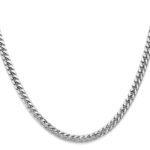 14K White Gold 4.3mm Solid Miami Cuban Link with Lobster Clasp Chain - Image 2