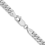 14K White Gold 4.3mm Solid Miami Cuban Link with Lobster Clasp Chain - Image 3