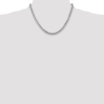 14K White Gold 5.5mm Solid Miami Cuban Link with Lobster Clasp Chain - Image 4