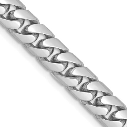 14K White Gold 5.5mm Solid Miami Cuban Link with Lobster Clasp Chain