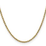 14K 2.5mm Semi Solid Diamond-cut Rope with Lobster Clasp Chain - Image 2