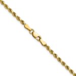 14K 2.5mm Semi Solid Diamond-cut Rope with Lobster Clasp Chain - Image 3