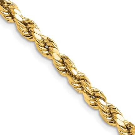 14K 4.9mm Semi Solid Diamond-cut Rope with Lobster Clasp Chain