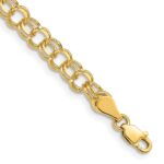 14k 5mm Solid Double Link Charm Bracelet