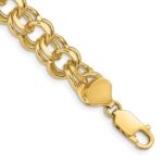14k 10mm Solid Double Link Charm Bracelet