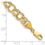14k 8.5mm Hollow Double Link Charm Bracelet - Image 3
