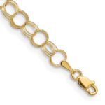 14k 6mm Solid Triple Link Charm Bracelet