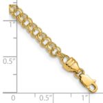 14k 3.75mm Diamond-cut Solid Heavy Double Link Charm Bracelet - Image 3