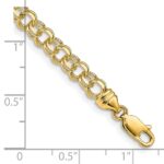 14k 4.75mm Diamond-cut Solid Heavy Double Link Charm Bracelet - Image 3