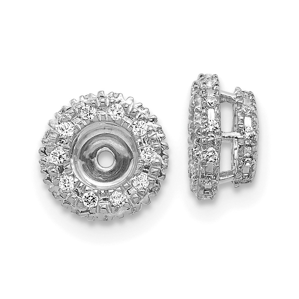 EJM5295-020-WA.jpg 14k White Gold 1/5 carat Diamond Circle Earring Jackets - Image 1