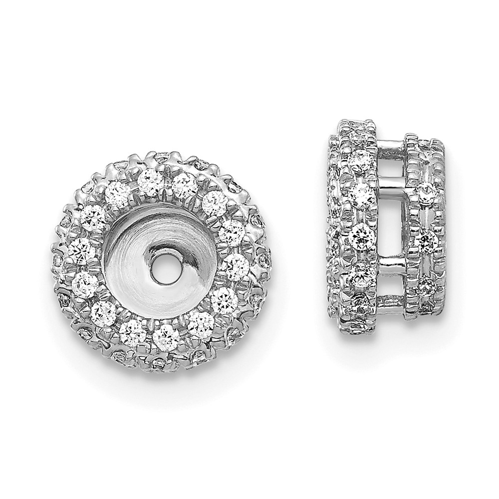 EJM5295-040-WA.jpg 14k White Gold 3/8 carat Diamond Circle Earring Jackets - Image 1