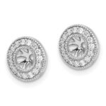 14k White Gold 1/4 carat Diamond Circle Earring Jackets - Image 2