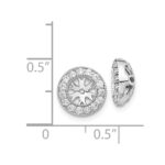 14k White Gold 1/4 carat Diamond Circle Earring Jackets - Image 3