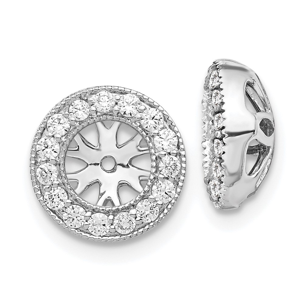 EJM5297-025-WA.jpg 14k White Gold 1/4 carat Diamond Circle Earring Jackets - Image 1