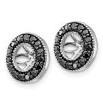 14k White Gold 1/4 carat Black Diamond Circle Earring Jackets - Image 2