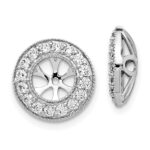 14k White Gold 3/4 carat Diamond Circle Earring Jackets