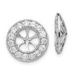 14k White Gold 1 carat Diamond Circle Earring Jackets
