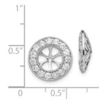 14k White Gold 1 carat Diamond Circle Earring Jackets - Image 3
