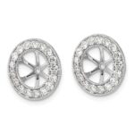 14k White Gold 1.19 carat Diamond Circle Earring Jackets - Image 2