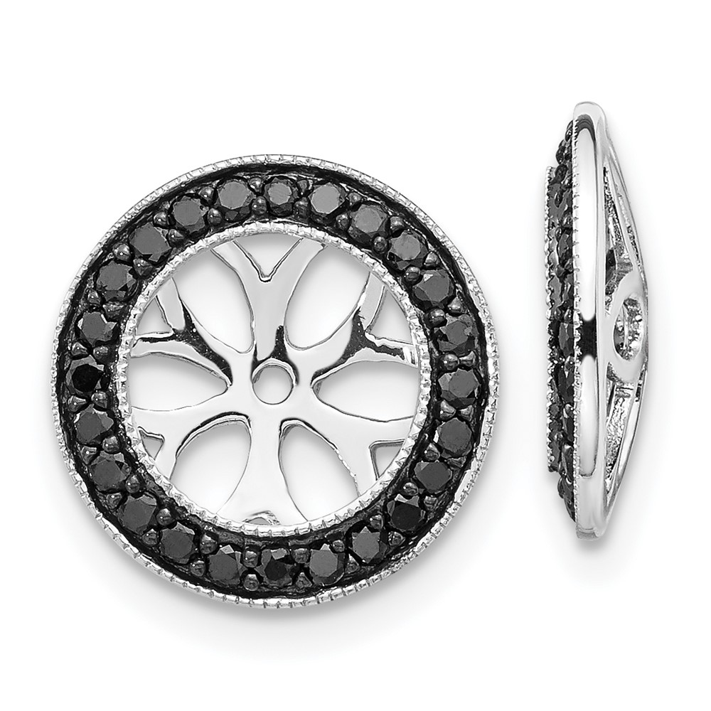 EJM5300-BK-040-WA.jpg 14k White Gold 3/8 carat Black Diamond Circle Earring Jackets - Image 1