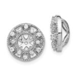 14k White Gold 1/4 carat Diamond Fancy Circle Earring Jackets