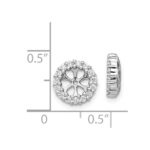 14k White Gold 1/2 carat Diamond Circle Earring Jackets - Image 3