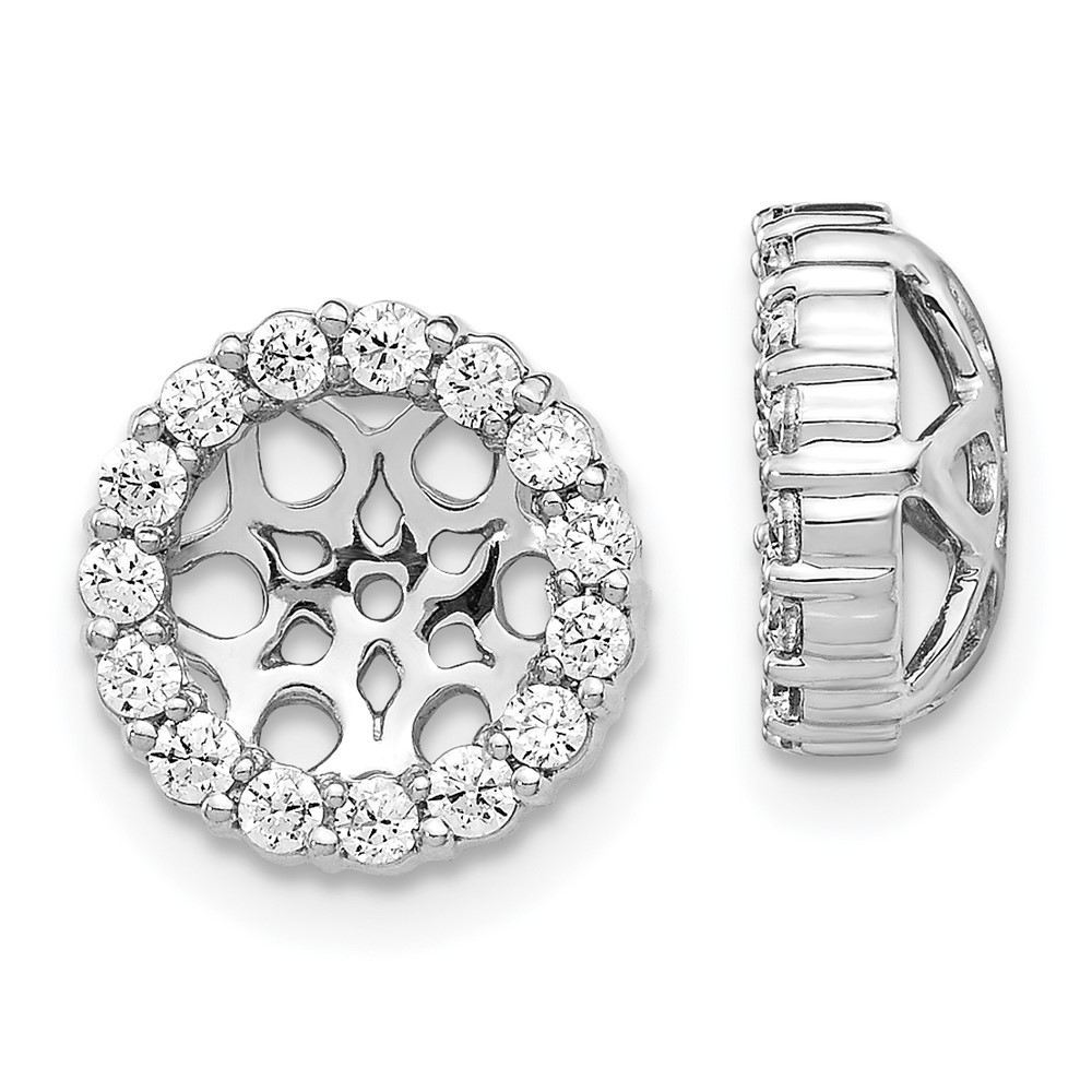 EJM5304-050-WA.jpg 14k White Gold 1/2 carat Diamond Circle Earring Jackets - Image 1