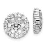 14k White Gold 3/4 carat Diamond Circle Earring Jackets