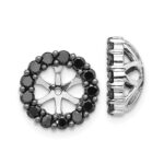 14k White Gold 1/4 carat Black Diamond Circle Earring Jackets