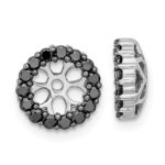 14k White Gold 1/2 carat Black Diamond Circle Earring Jackets