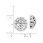 14k White Gold 3/4 carat Diamond Circle Earring Jackets - Image 3