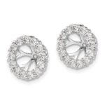 14k White Gold 1 carat Lab Grown Diamond VS/SI+ G+ for 6.5 mm Earring Jacket - Image 2