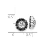 14k White Gold 5/8 carat Black Diamond Circle Earring Jackets - Image 3