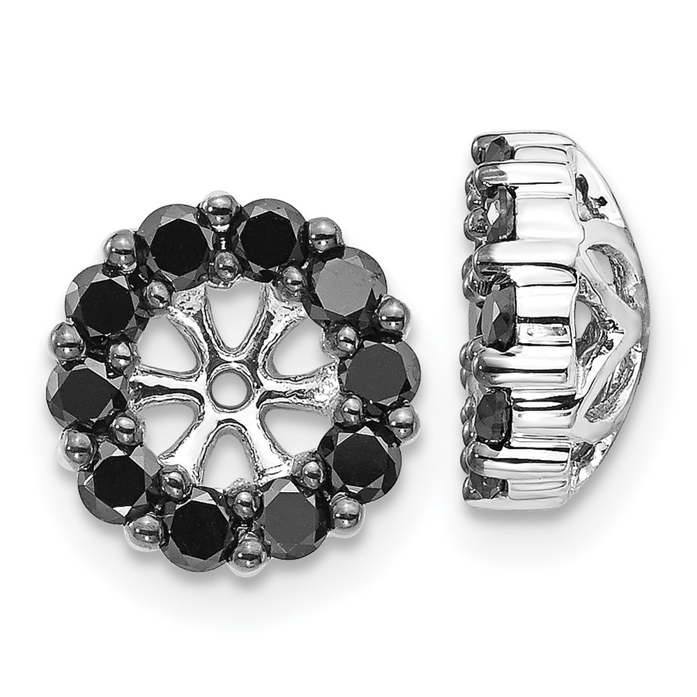 EJM5308-BK-062-WA.jpg 14k White Gold 5/8 carat Black Diamond Circle Earring Jackets - Image 1