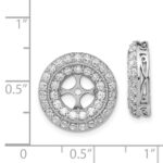 14k White Gold 2 carat Diamond Double Circle Earring Jackets - Image 3