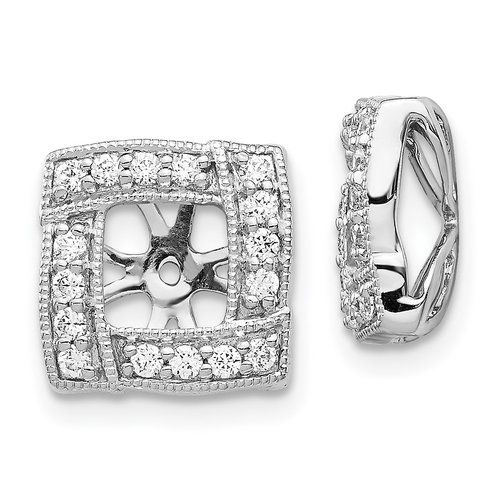 EJM5312-033-WA.jpg 14k White Gold 1/3 carat Diamond Square Earring Jackets - Image 1
