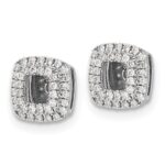 14k White Gold 1/4 carat Diamond Square Earring Jackets - Image 2
