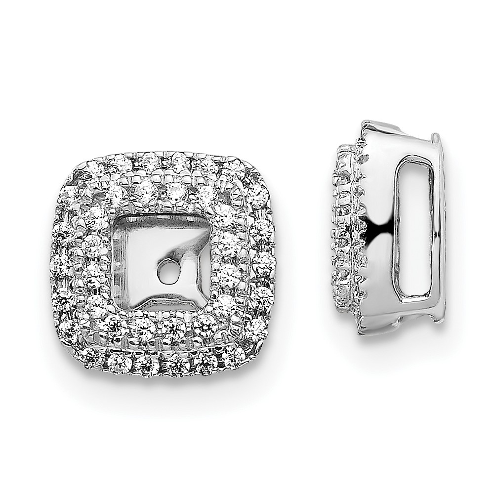 EJM5314-025-WA.jpg 14k White Gold 1/4 carat Diamond Square Earring Jackets - Image 1