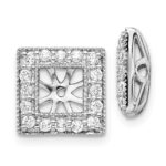 14k White Gold 1/2 carat Diamond Square Earring Jackets