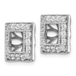 14k White Gold 1/2 carat Diamond Square Earring Jackets - Image 2