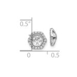 10k White Gold Hexagon Diamond Earring Jackets - Image 3