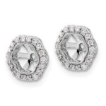 14k White Gold 1/4 carat Lab Grown Diamond VS/SI+ G+ with 5 mm Earring Jacket - Image 2