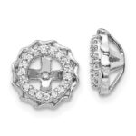 14k White Gold Twisted Edge 1/6 carat Diamond Earring Jackets
