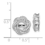 14k White Gold 1/3 carat Diamond Twist Earring Jackets - Image 3